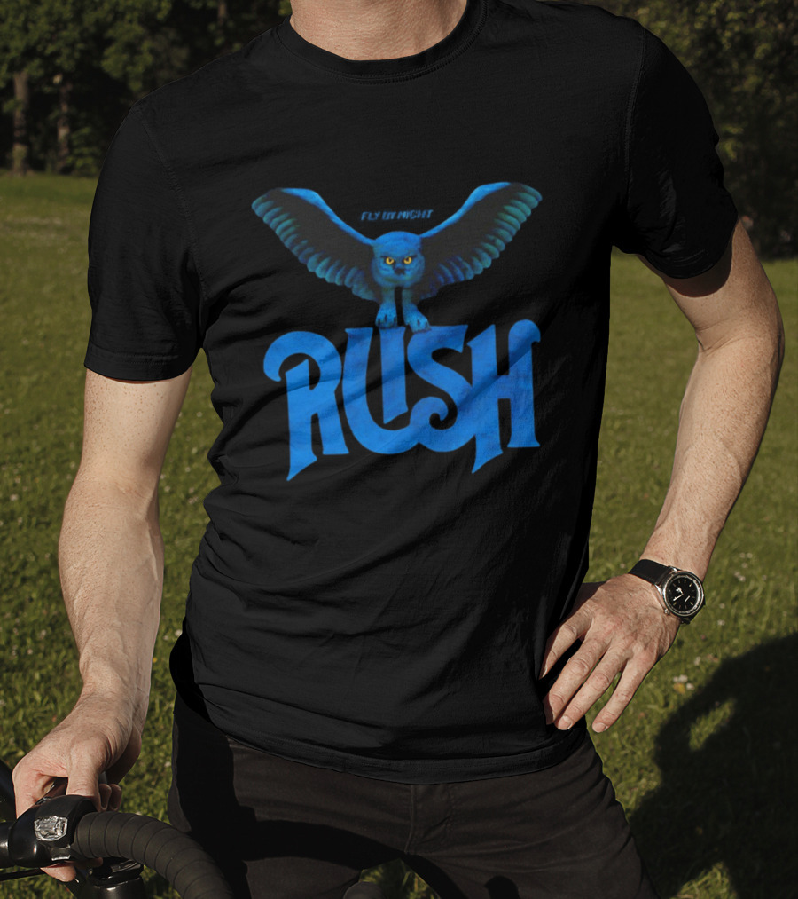 Rush Fly By Night Owl Album Art Iconic Rock Band T-Shirt