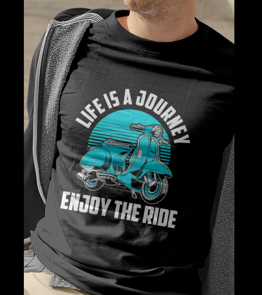 Life Is A Journey Enjoy The Ride Blue Scooter T-Shirt