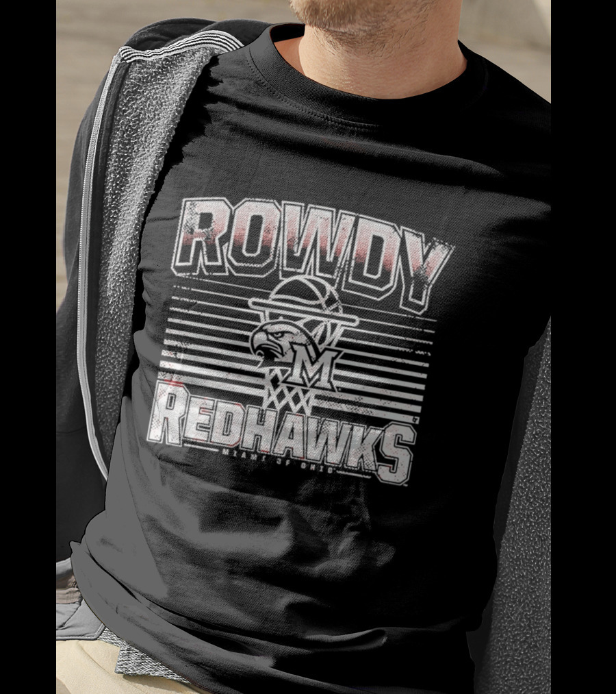 Rowdy RedHawks Miami Of Ohio Basketball M T-Shirt