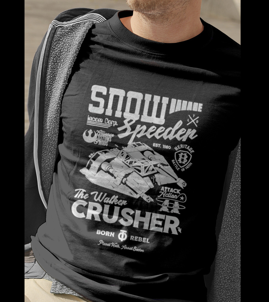 Snow Speeder Garage Walker Crusher Planet Hoth Anoat Sector Rebel Attack Squadron T-Shirt