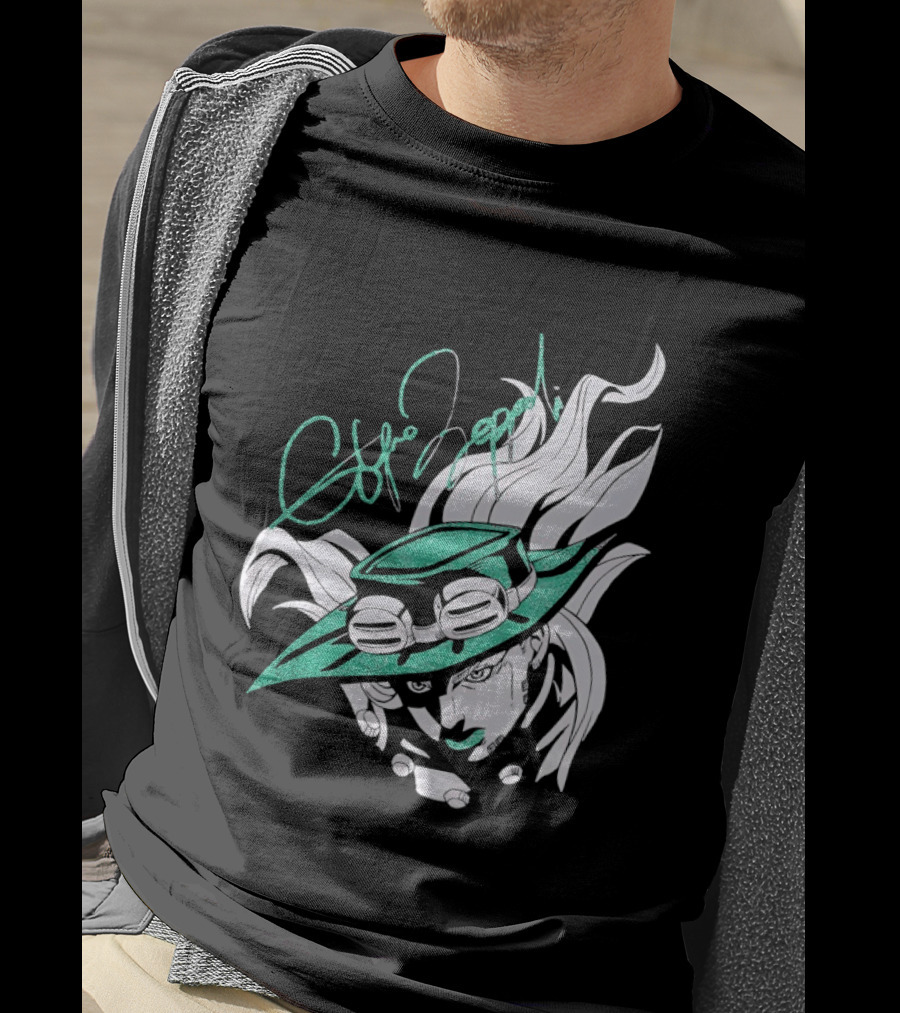 Gyro Zeppeli Jojo's Bizarre Adventure Illustration Signature T-Shirt