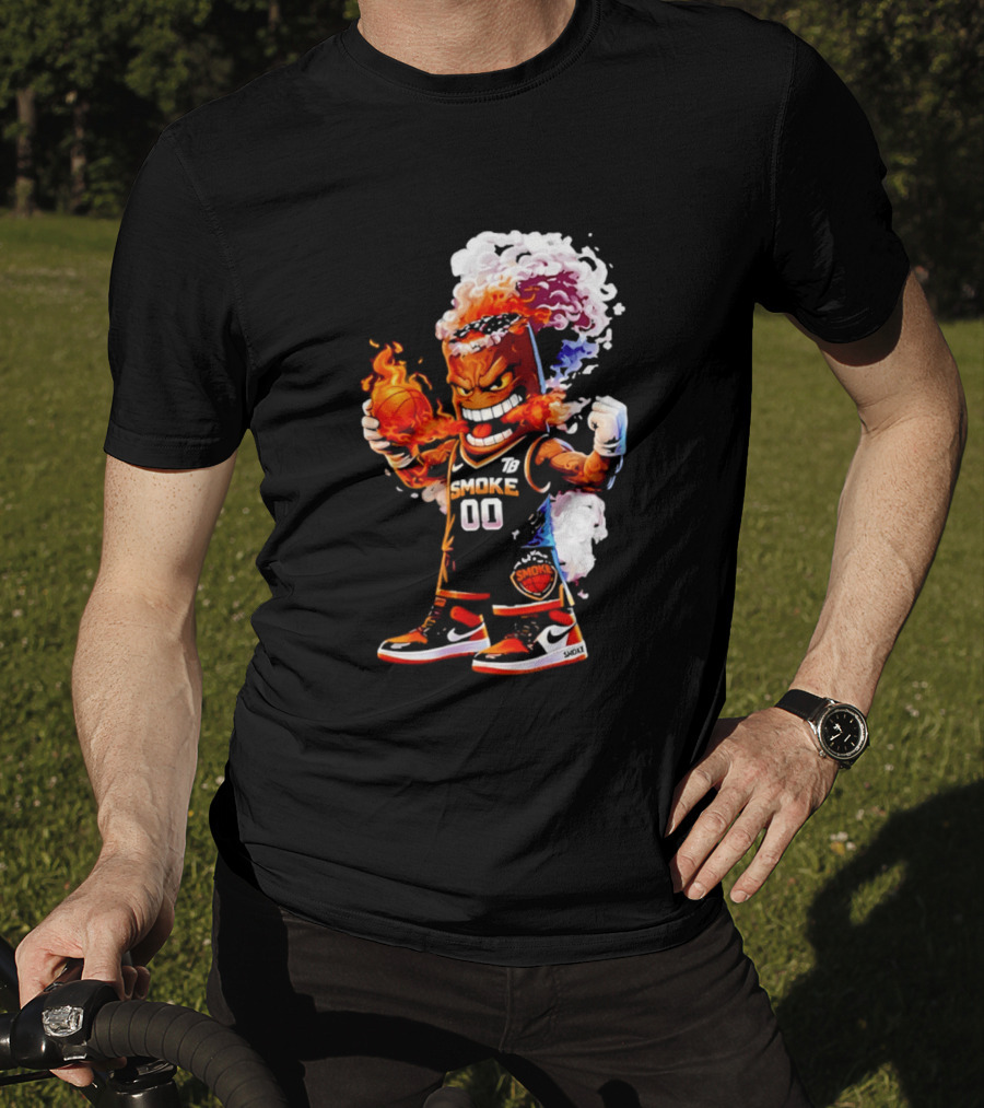 Strizzo Tampa Bay Smoke Cartoon Basketball Flames T-Shirt