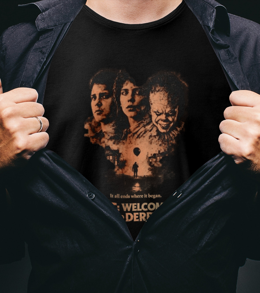 It All Ends Where It Began Welcome To Derry Floating Balloon And Eerie Town T-Shirt