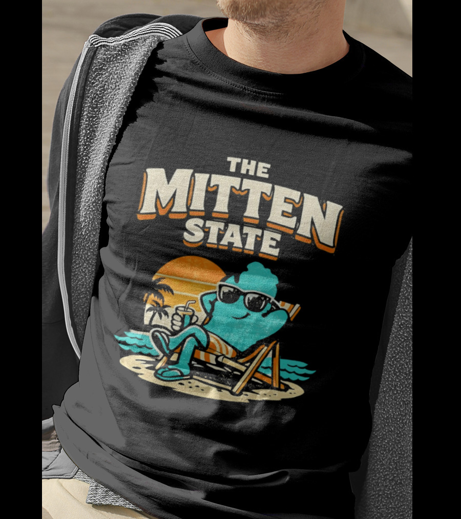 The Mitten State Chillin In The Beach Sunset Relaxed Vibes T-Shirt