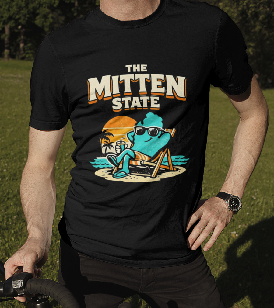 The Mitten State Chillin In The Beach Sunset Relaxed Vibes T-Shirt