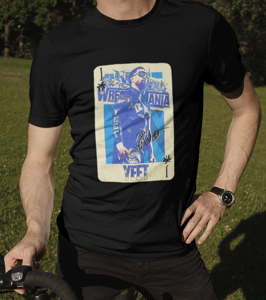 WWE Jey Uso WrestleMania Card Yeet Playing Card T-Shirt
