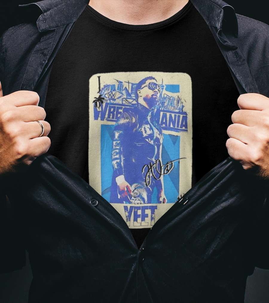 WWE Jey Uso WrestleMania Card Yeet Playing Card T-Shirt