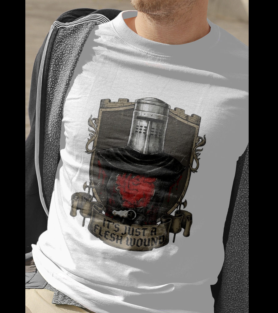 Monty Python Black Knight It's Just A Flesh Wound Holy Grail Movie T-Shirt
