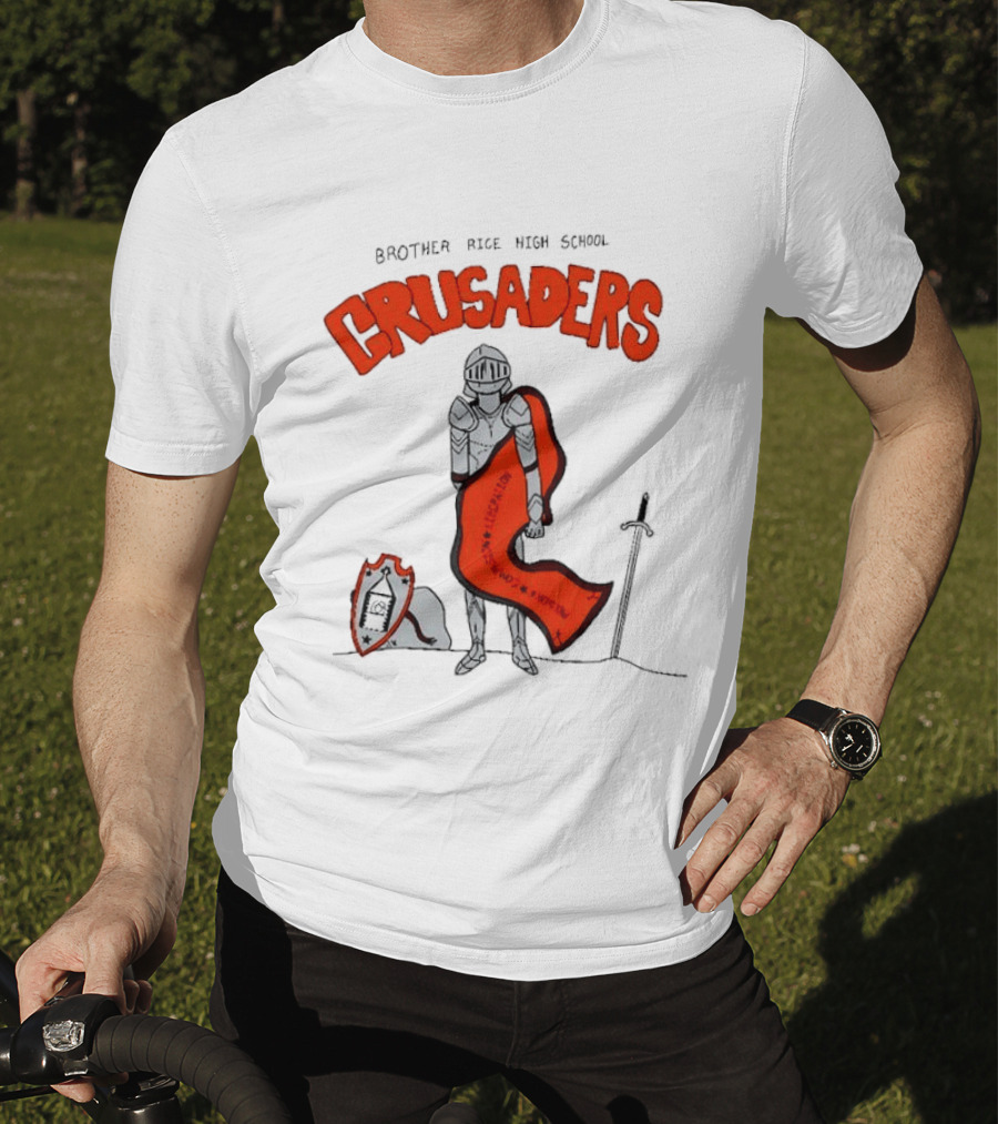 Brother Rice High School Crusaders Knight Shield And Sword T-Shirt