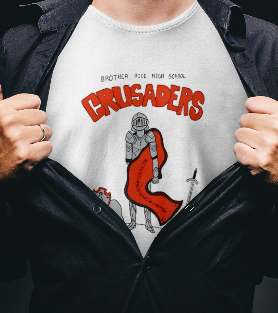 Brother Rice High School Crusaders Knight Shield And Sword T-Shirt