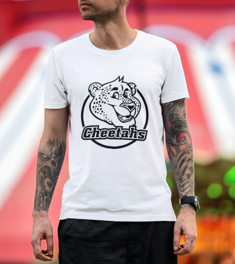 Cheetahs Cartoon Style Smiling Cheetah Head Circle T-Shirt