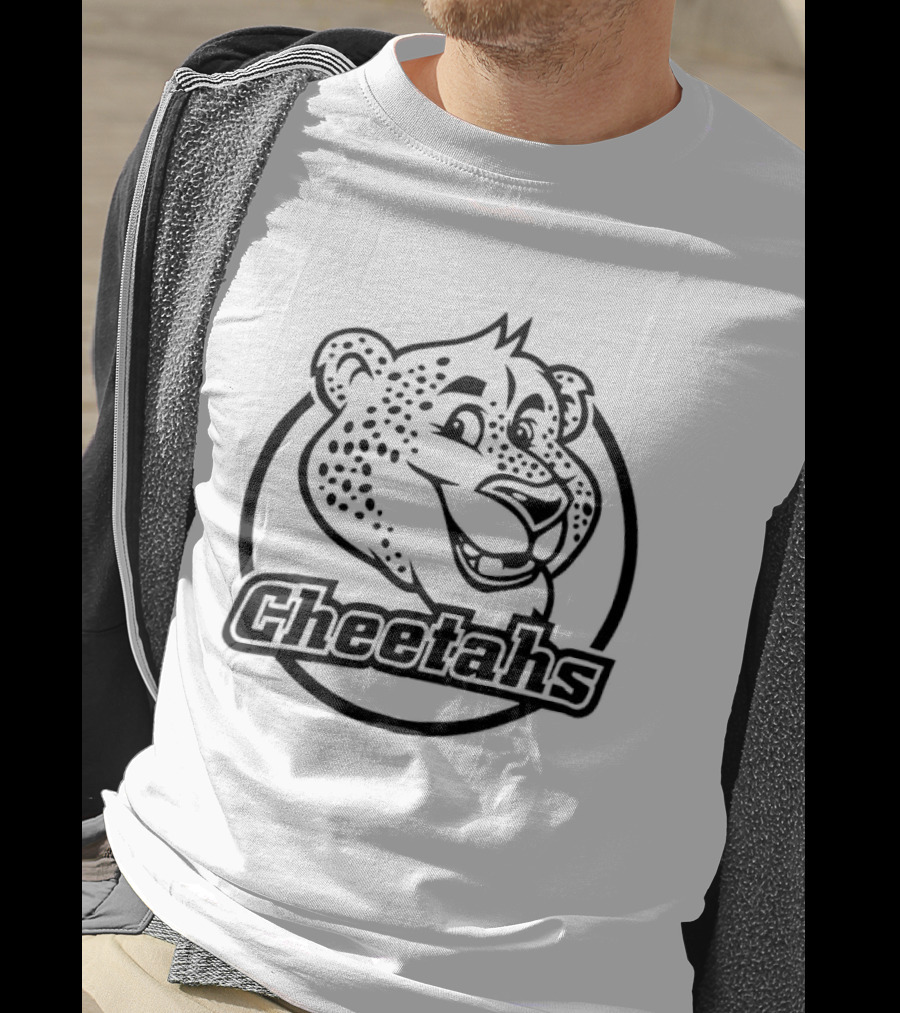 Cheetahs Cartoon Style Smiling Cheetah Head Circle T-Shirt