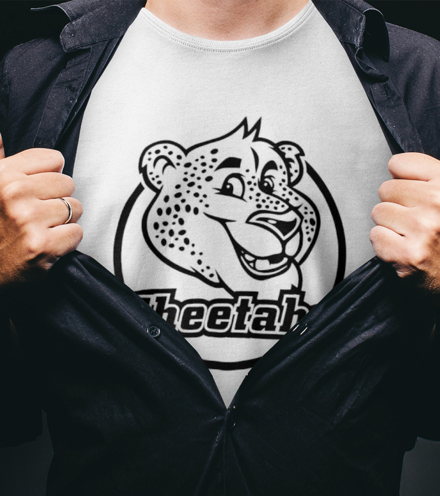 Cheetahs Cartoon Style Smiling Cheetah Head Circle T-Shirt