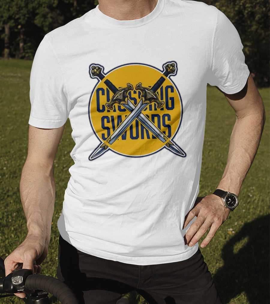 Crossing Swords Podcast Emblem Medieval Sword T-Shirt