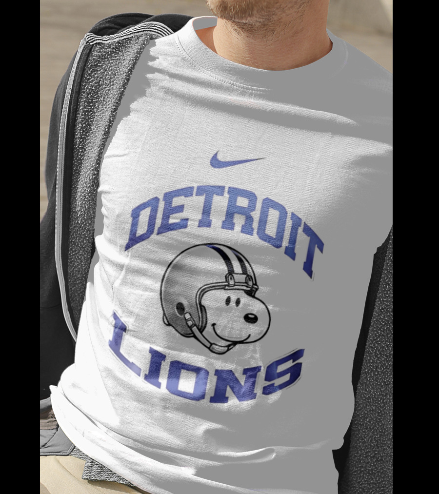 Nike Detroit Lions Snoopy Helmet 2026 T-Shirt