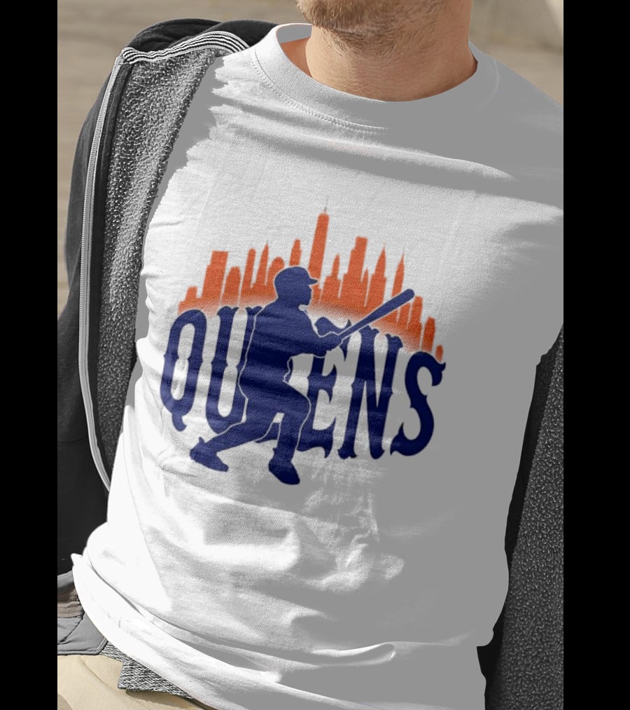 New York Mets Queens Baseball Skyline MLB T-Shirt