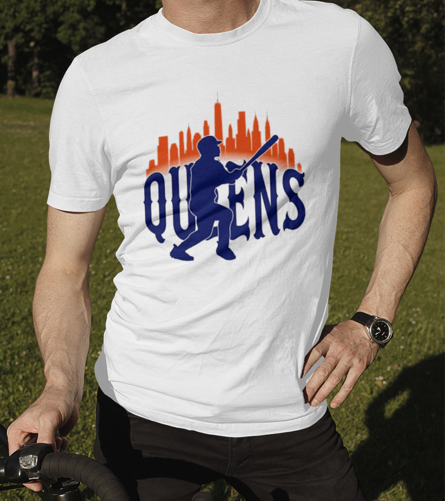 New York Mets Queens Baseball Skyline MLB T-Shirt