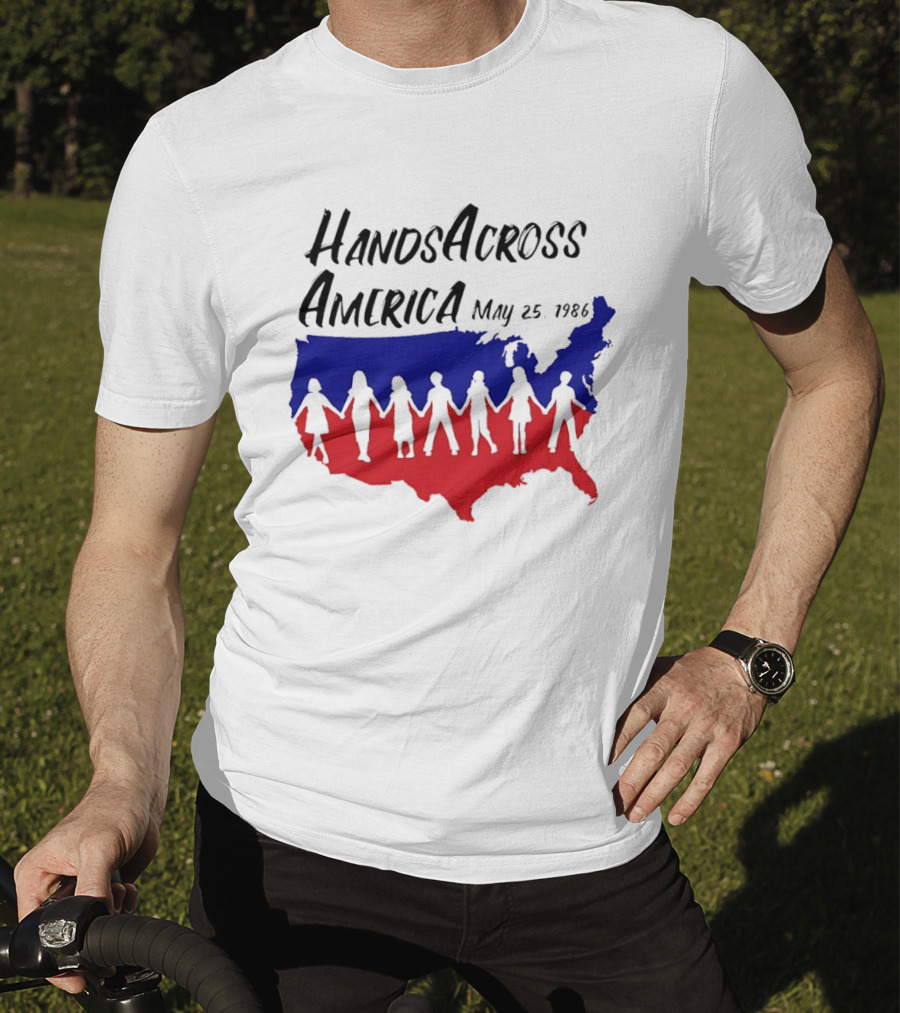 Hands Across America May 25 1986 USA Map T-Shirt