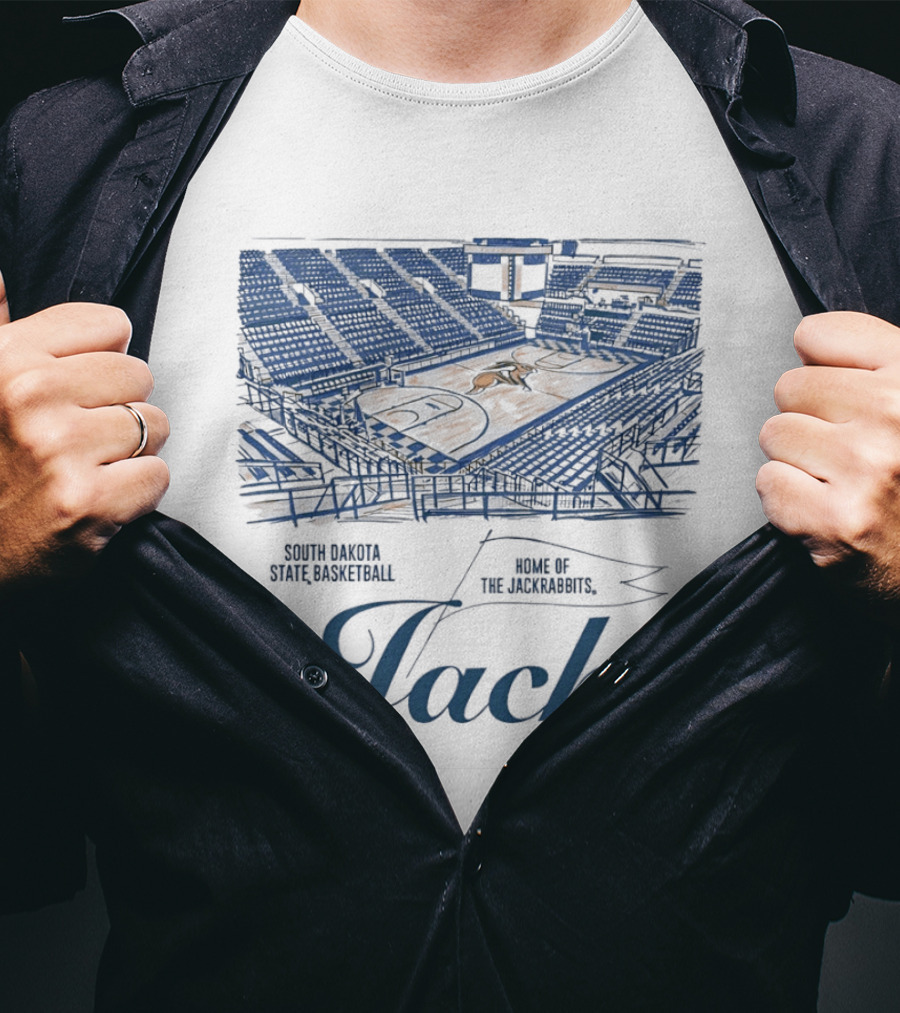South Dakota State University Jackrabbits Basketball Court Jacks T-Shirt