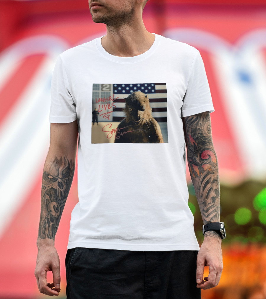 Weasel Lives The Suicide Squad American Flag Scene T-Shirt