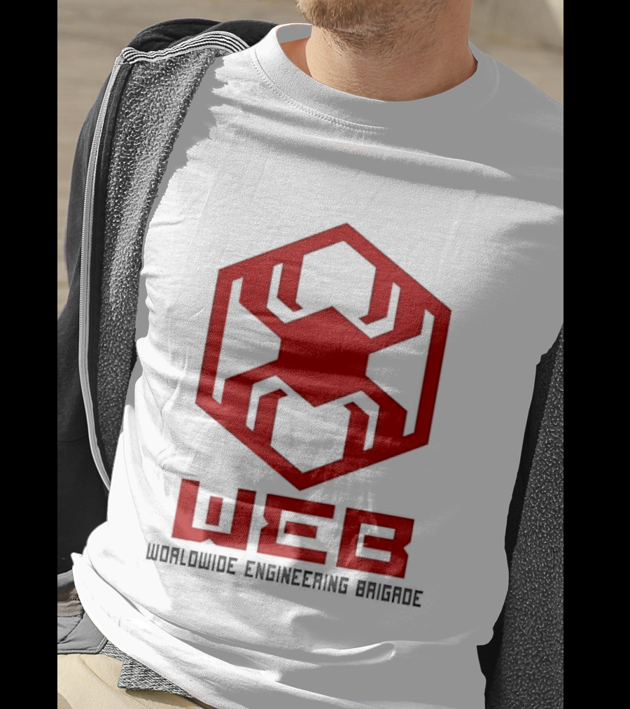WEB Worldwide Engineering Brigade Red Spider Hexagon T-Shirt