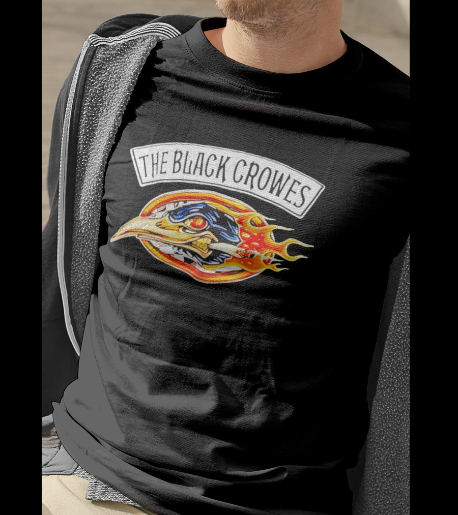 The Black Crowes 90s Flaming Crow Head T-Shirt