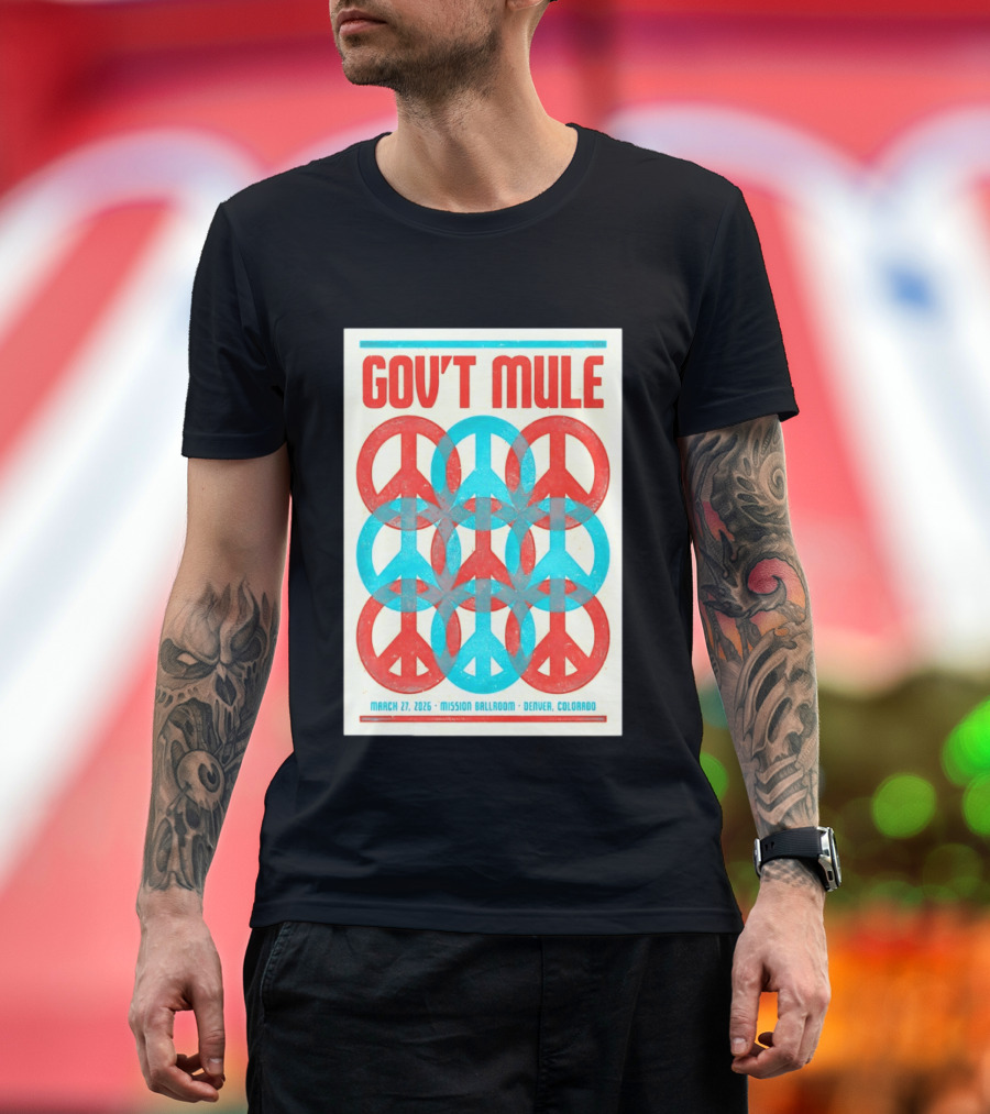 Gov't Mule Mission Ballroom Denver March 27 2026 Peace T-Shirt