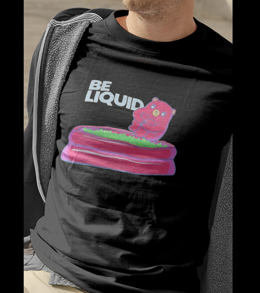 Be Liquid Pool Money Bear Relaxing In Inflatable Pool T-Shirt