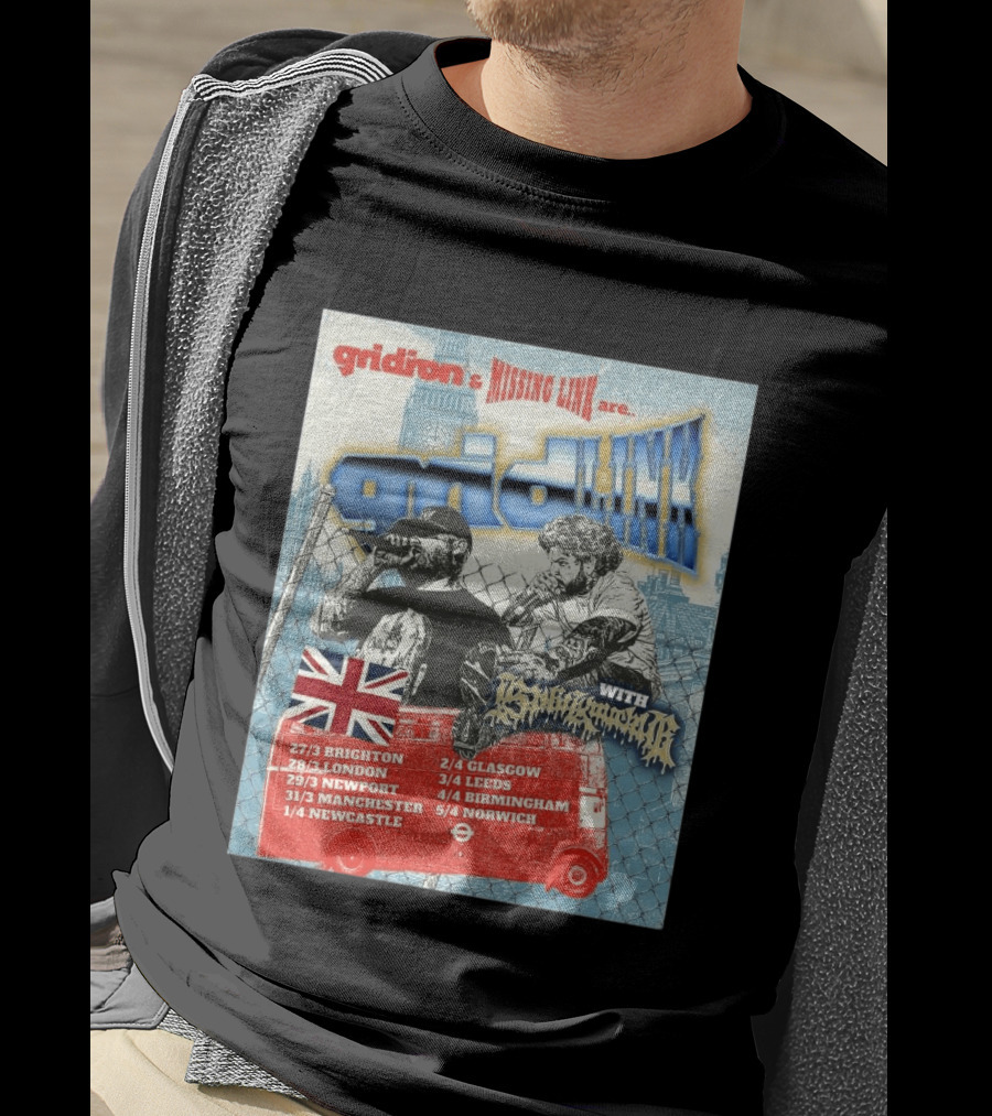 Gridiron X Missing Link UK 2026 Tour With Gridlink Dates And British Flag T-Shirt