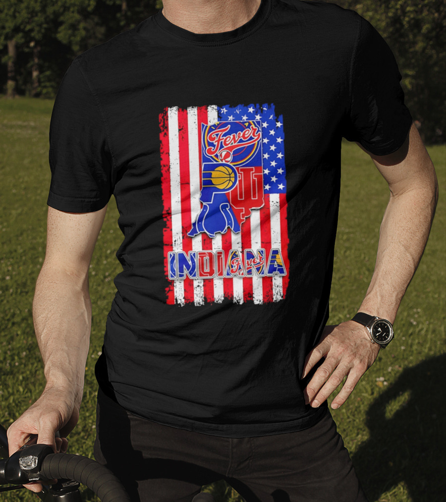 Indiana Fever Pacers Hoosiers American Flag T-Shirt