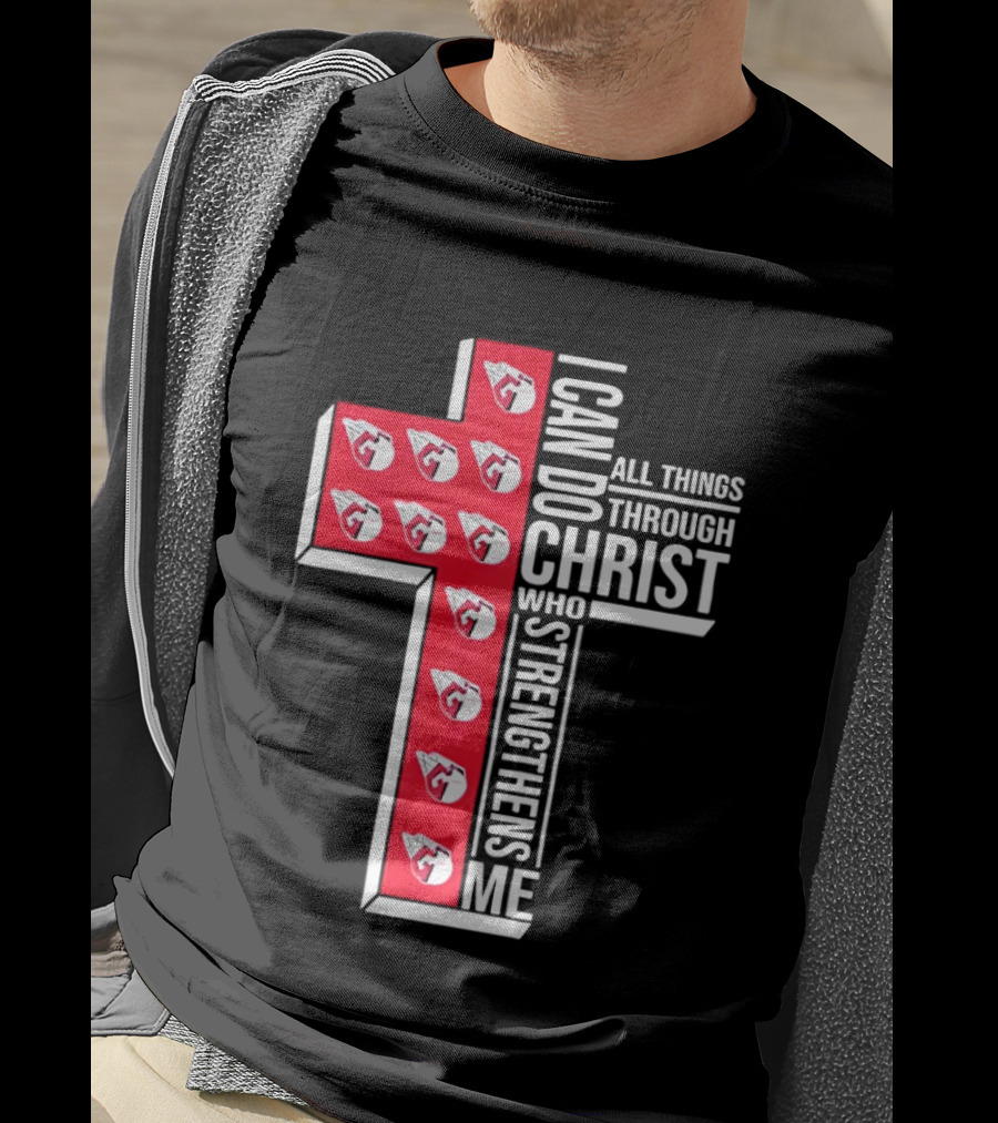 Cleveland Guardians I Can Do All Things Through Christ Cross T-Shirt
