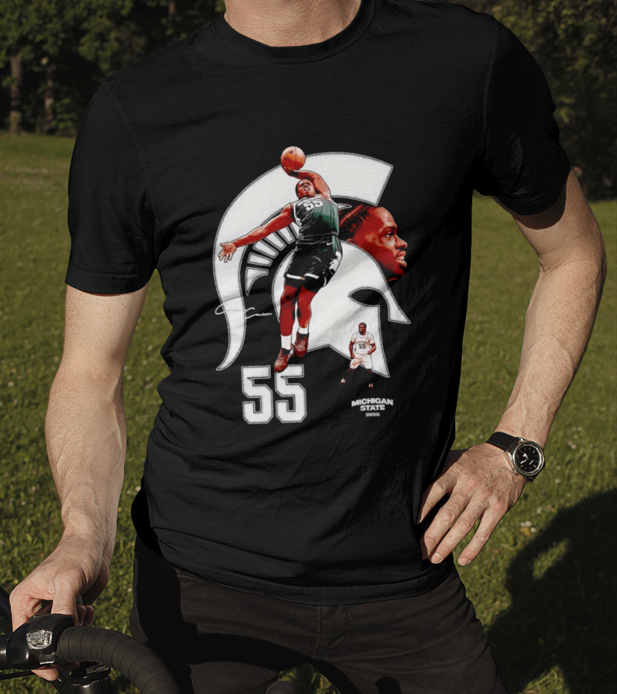 Coen Carr 55 Dunking Michigan State Spartan Basketball Player T-Shirt