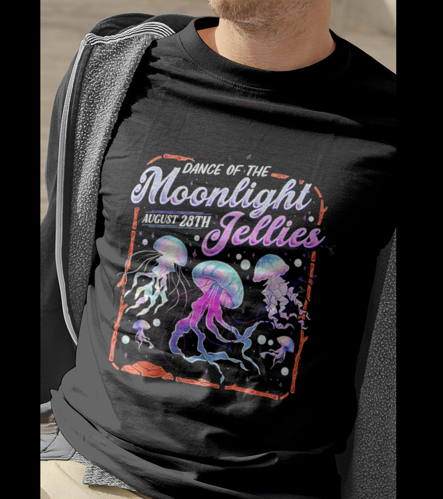 Dance Of The Moonlight Jellies August 28th Event Night Light Ocean Celebration T-Shirt