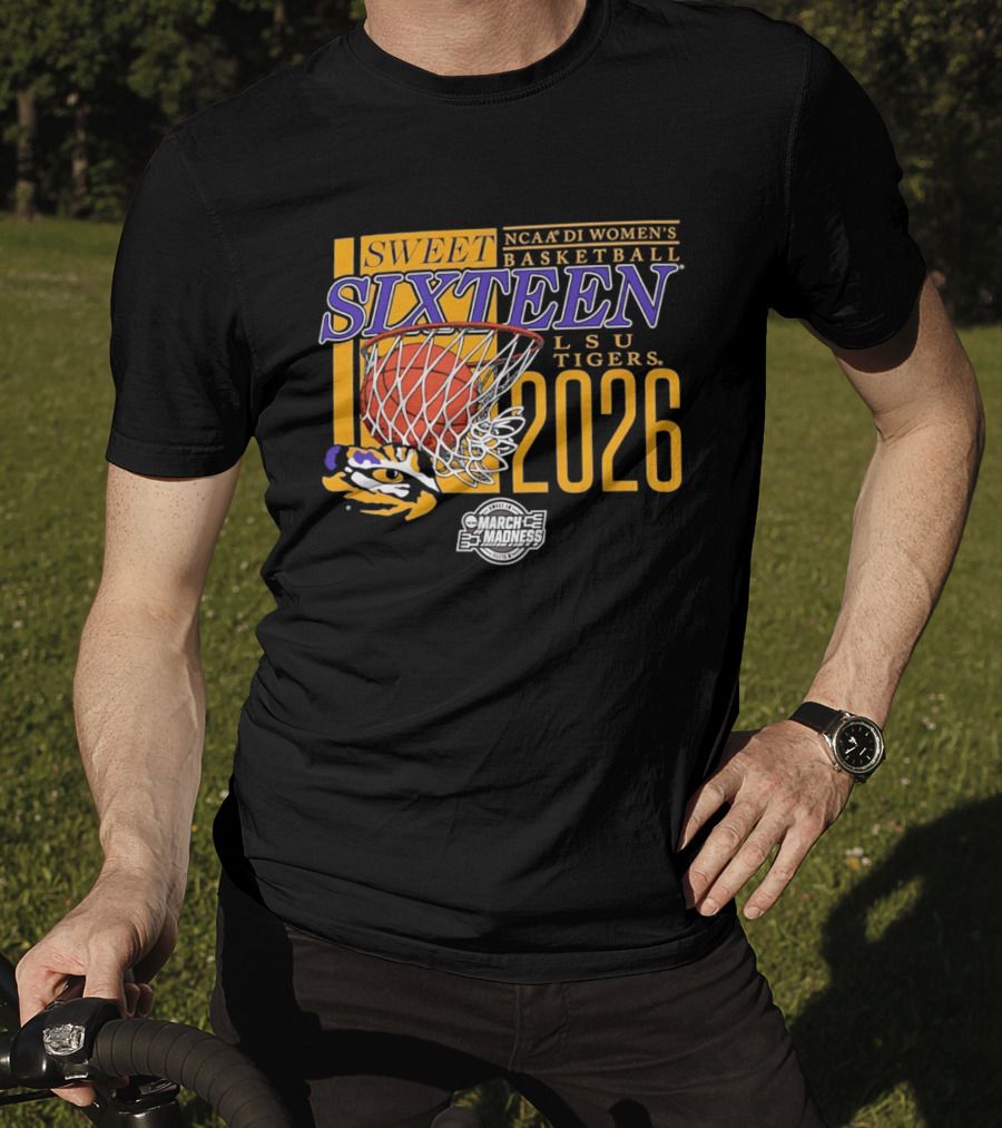 Sweet Sixteen 2026 NCAA DI Women's Basketball LSU Tigers March Madness T-Shirt