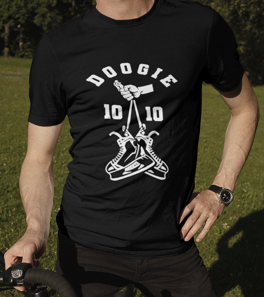 Doogie 10 10 Ice Skates And Hockey Stick T-Shirt