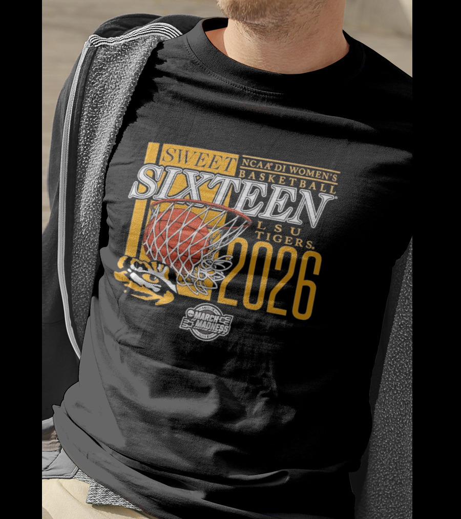 LSU Tigers NCAA DI Women's Basketball Sweet Sixteen 2026 T-Shirt