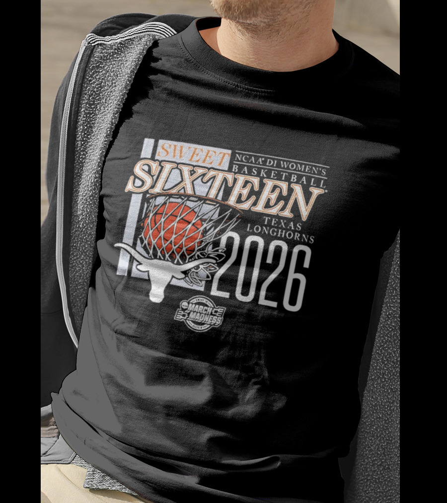 Texas Longhorns NCAA D1 Women's Basketball Sweet Sixteen 2026 T-Shirt