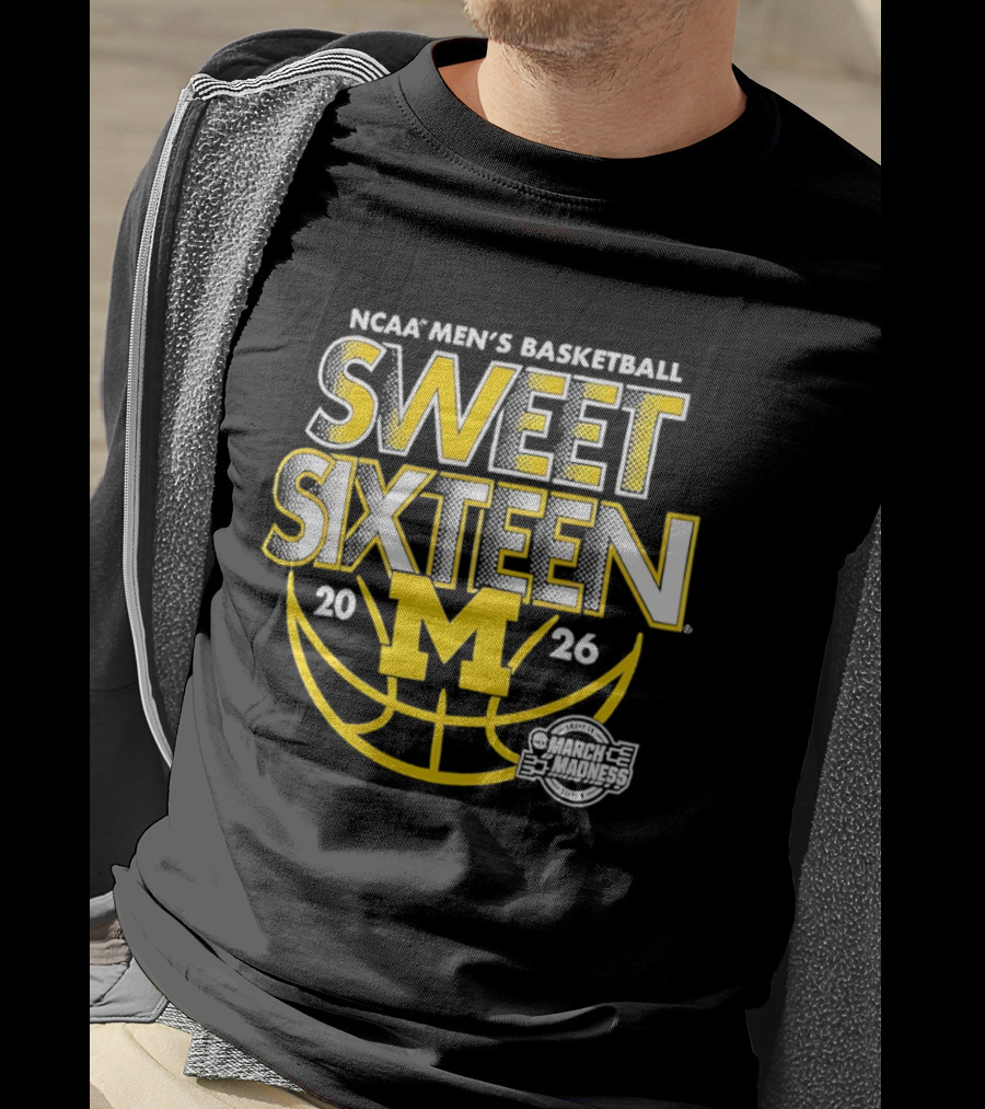 NCAA Men's Basketball Michigan Wolverines Sweet Sixteen 2026 T-Shirt