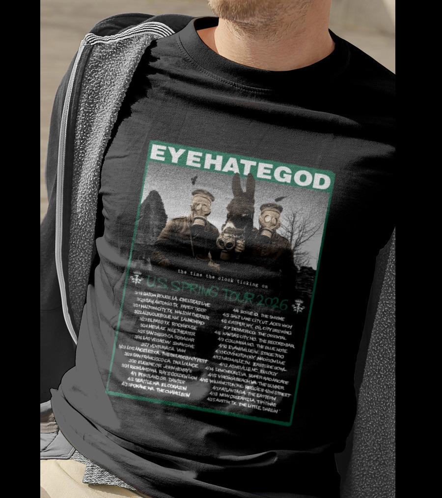 Eyehategod US Spring Tour 2026 The Time The Ticking On Tour Dates T-Shirt