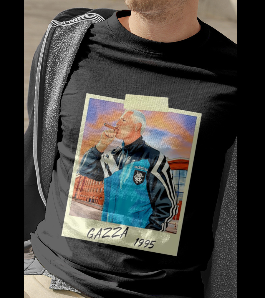 Paul Gascoigne Gazza 1995 Rangers Adidas Jacket T-Shirt