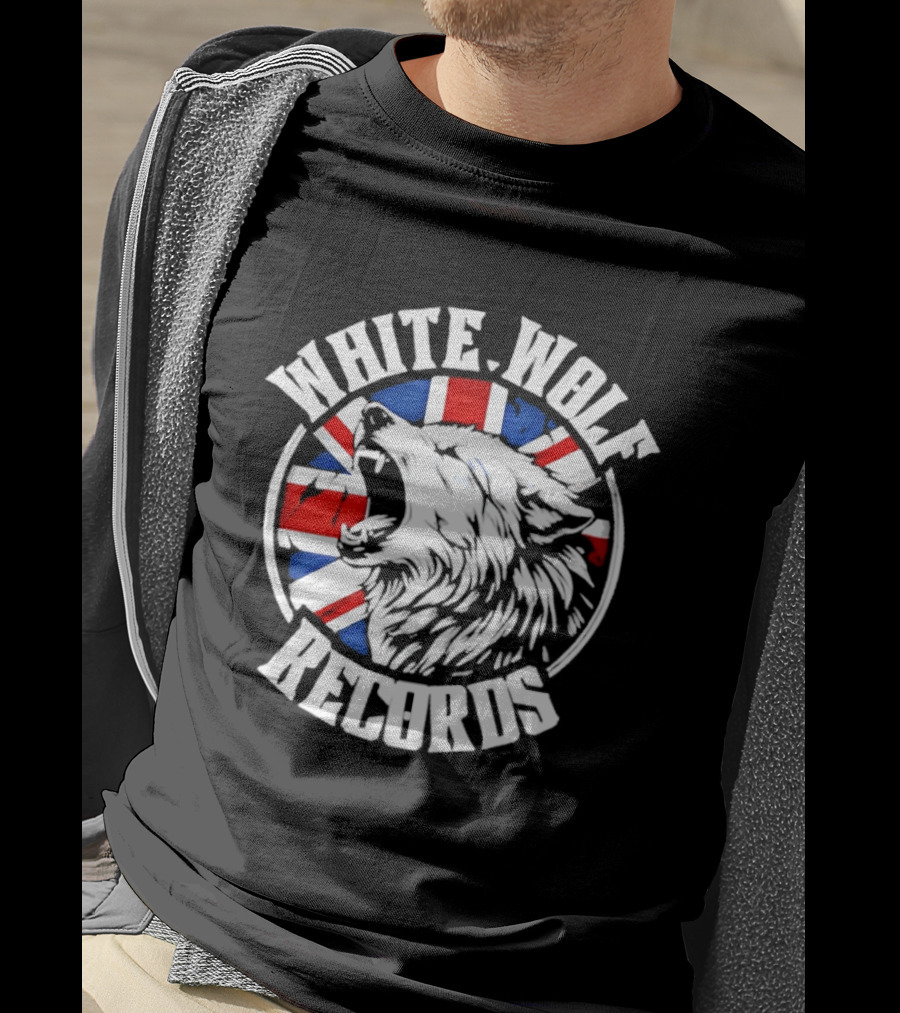 White Wolf Records British Flag Wolf T-Shirt