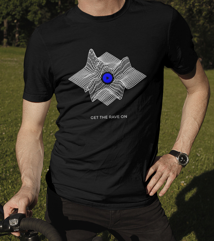 Get The Rave On Waveform Blue Center T-Shirt
