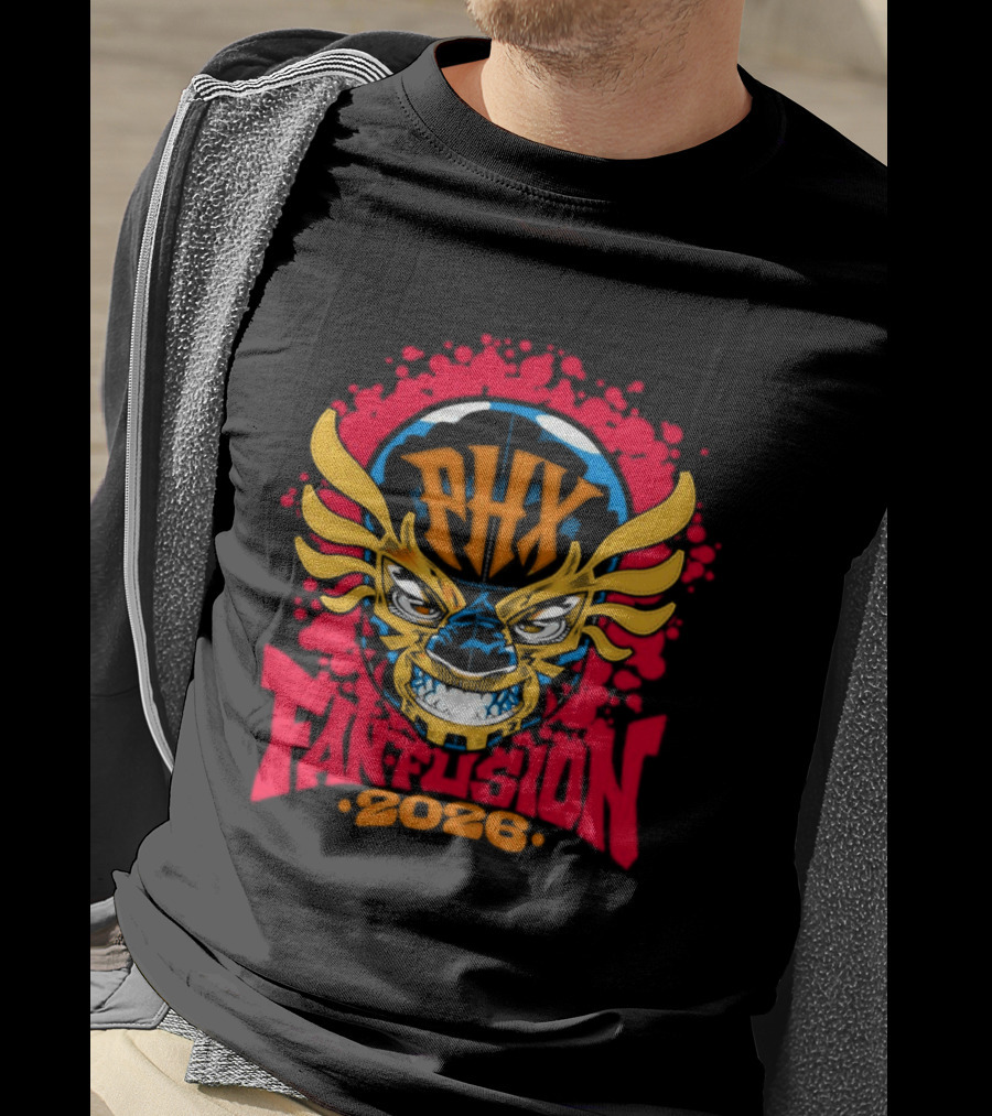 PHX Fusion 2026 Phoenix Wrestling Mask Flame Wings T-Shirt