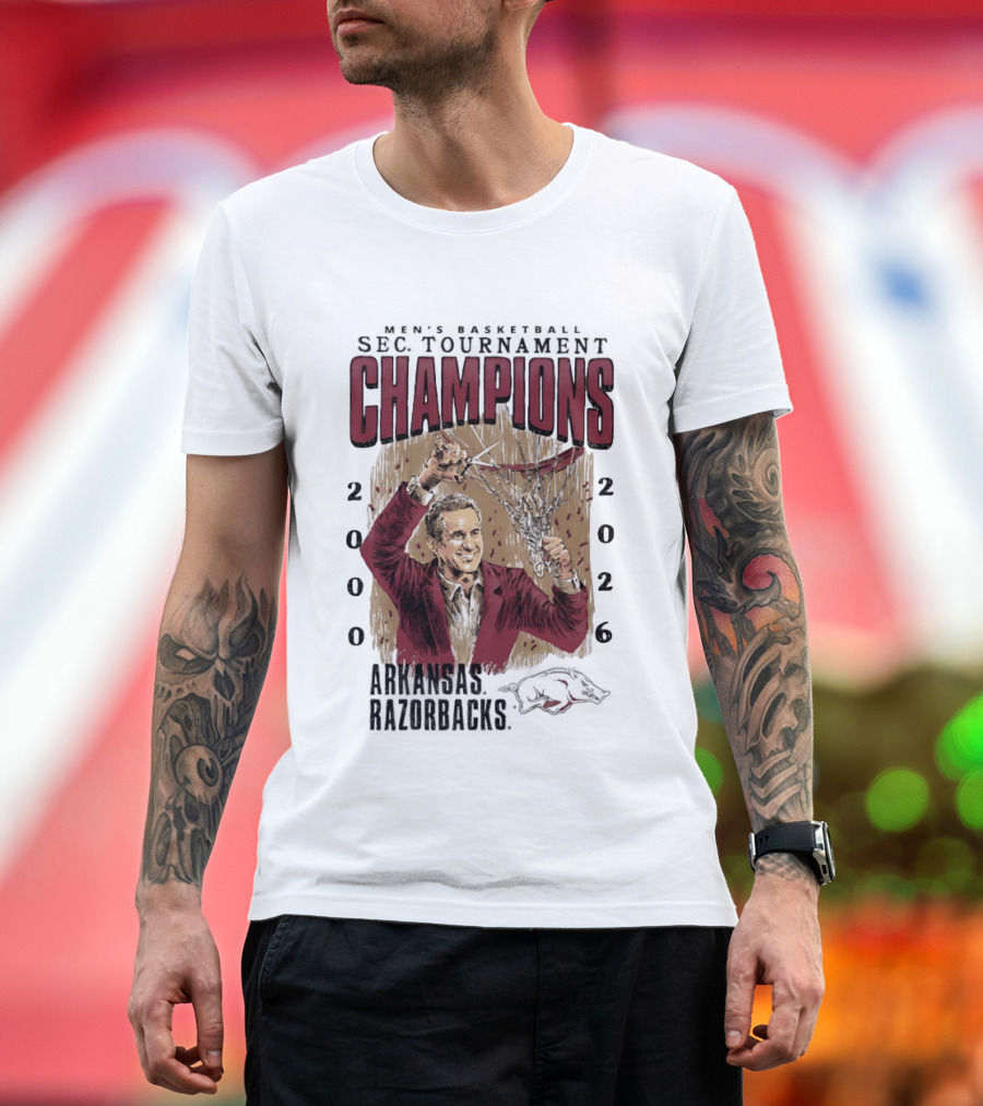 SEC Champions 2000 2026 Arkansas Razorbacks Coach Cal T-Shirt