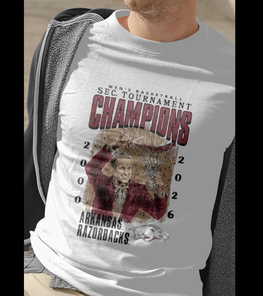 SEC Champions 2000 2026 Arkansas Razorbacks Coach Cal T-Shirt