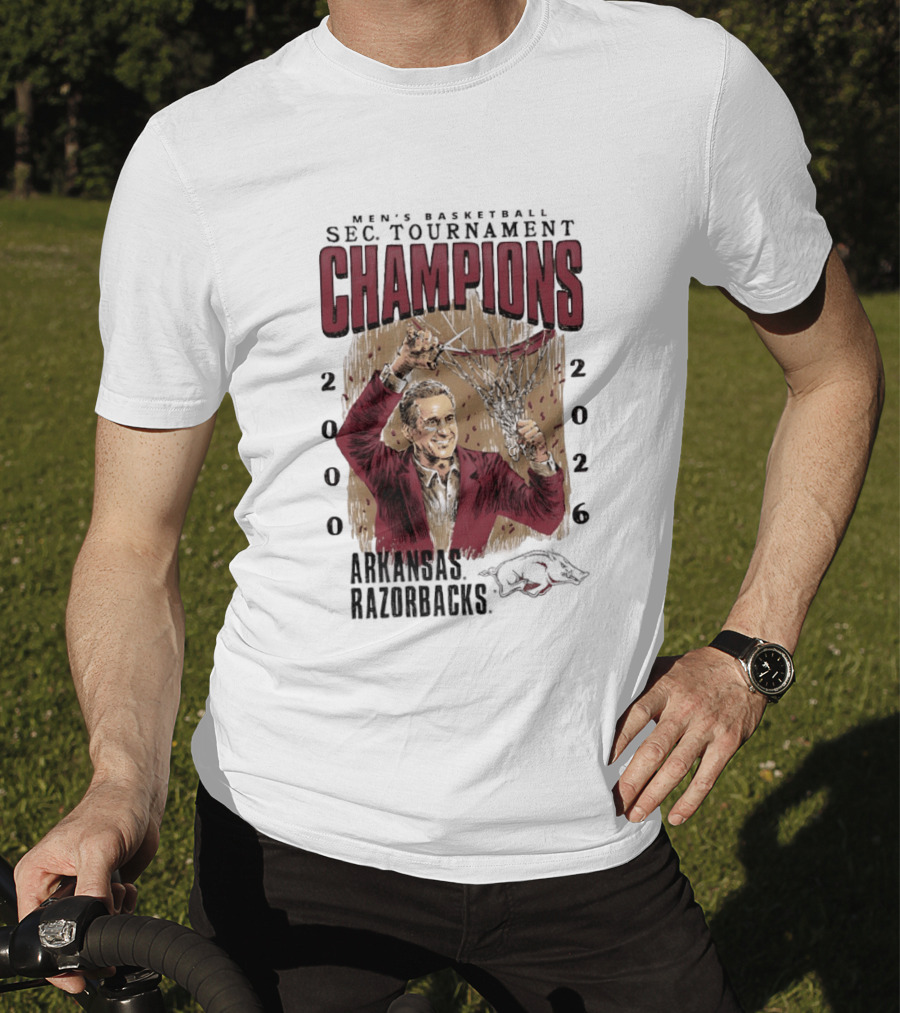 SEC Champions 2000 2026 Arkansas Razorbacks Coach Cal T-Shirt