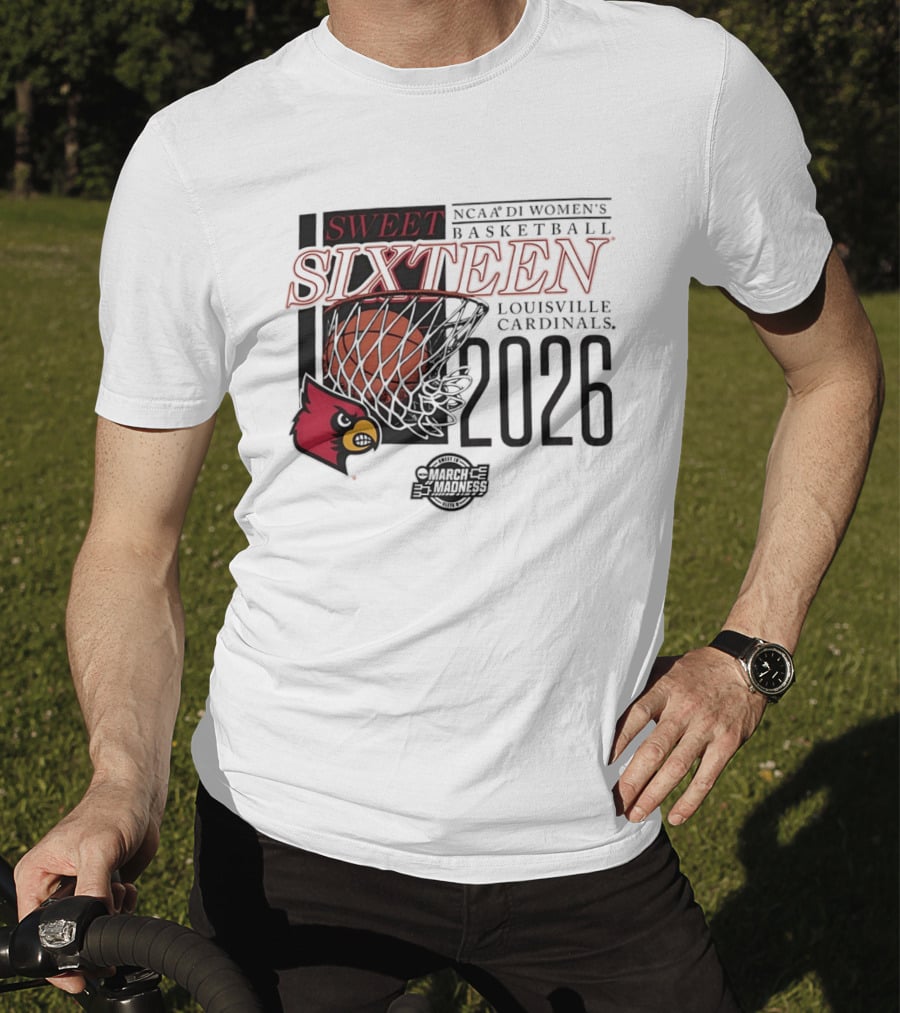 Sweet Sixteen 2026 NCAA DI Women's Basketball Louisville Cardinals College Bounders T-Shirt