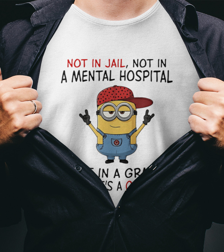 Minion Not In Jail Not In A Mental Hospital Not In A Grave Good Day T-Shirt