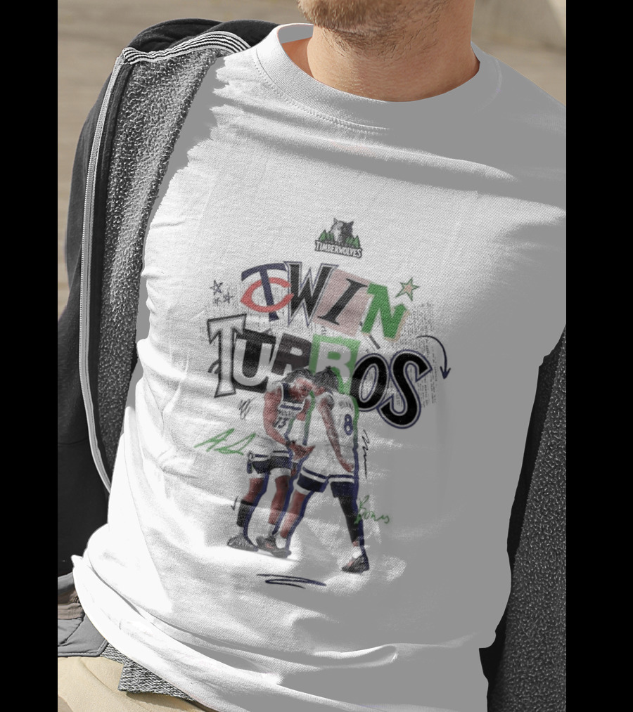 Minnesota Timberwolves Twin Turbos Ayo X Bones NBA Team Collaboration T-Shirt