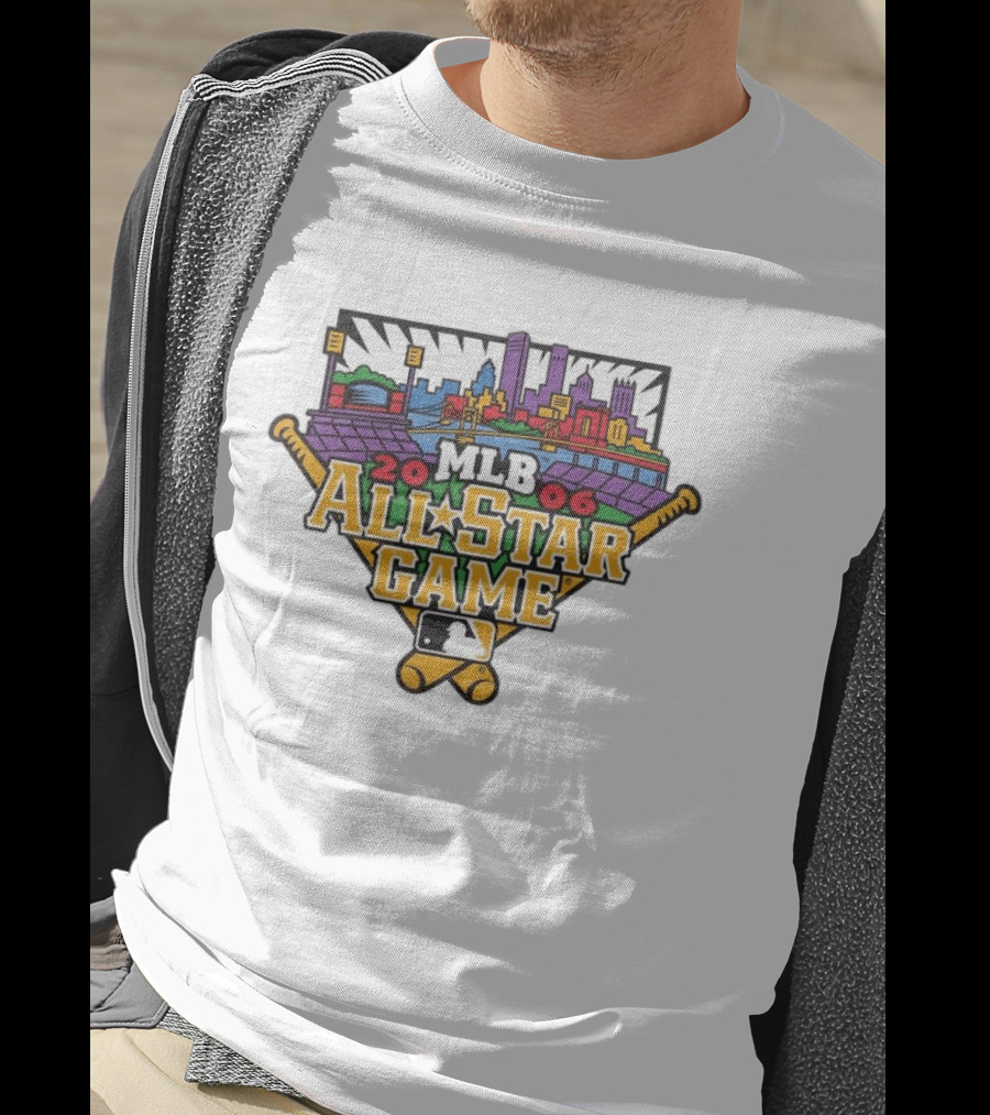 MLB All Star Game 2006 Pittsburgh Skyline Baseball Event T-Shirt